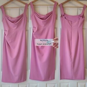 SELFIE LESLIE Bella Vista Cowl Neckline ThickStrap Knee Length Dress Hot Pink